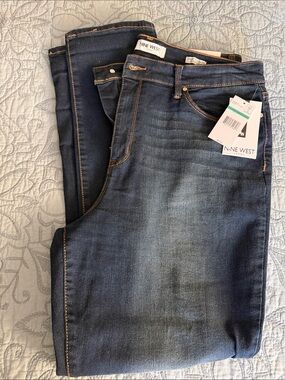 NWT Nine West Women’s Indigo Cigarette High Rise Skinny Ankle Jeans Size 16